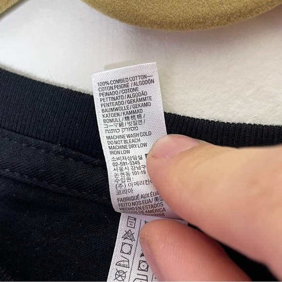 AMERICAN APPAREL Black and White Rue La La Boston T Shirt Size Medium - Picture 3 of 5